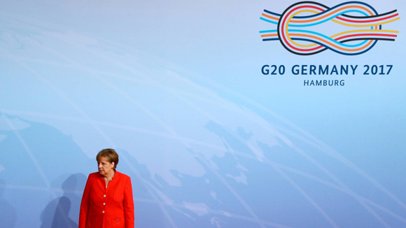 La canciller alemana, Angela Merkel, recibió a los líderes que participan en el G20. Foto: Reuters.